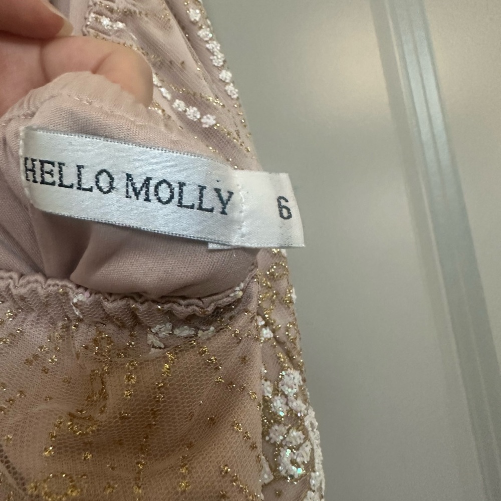 Hello Molly Blush Sequin Wrap Romper - Picture 3 of 5